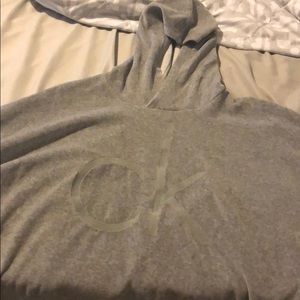 Calvin Klein Velour Grey Hoodie